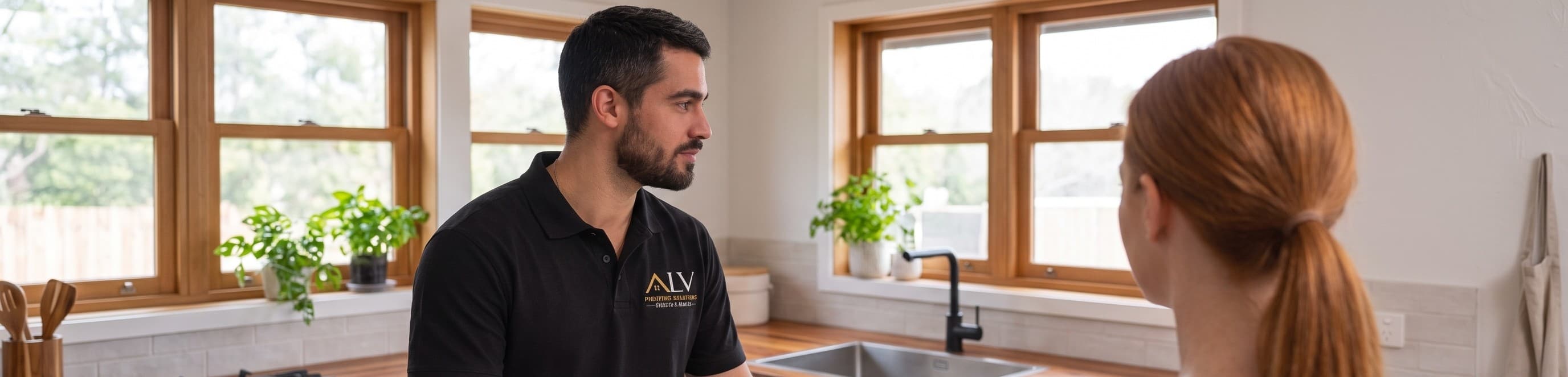 Contractor discussing project plans with homeowners