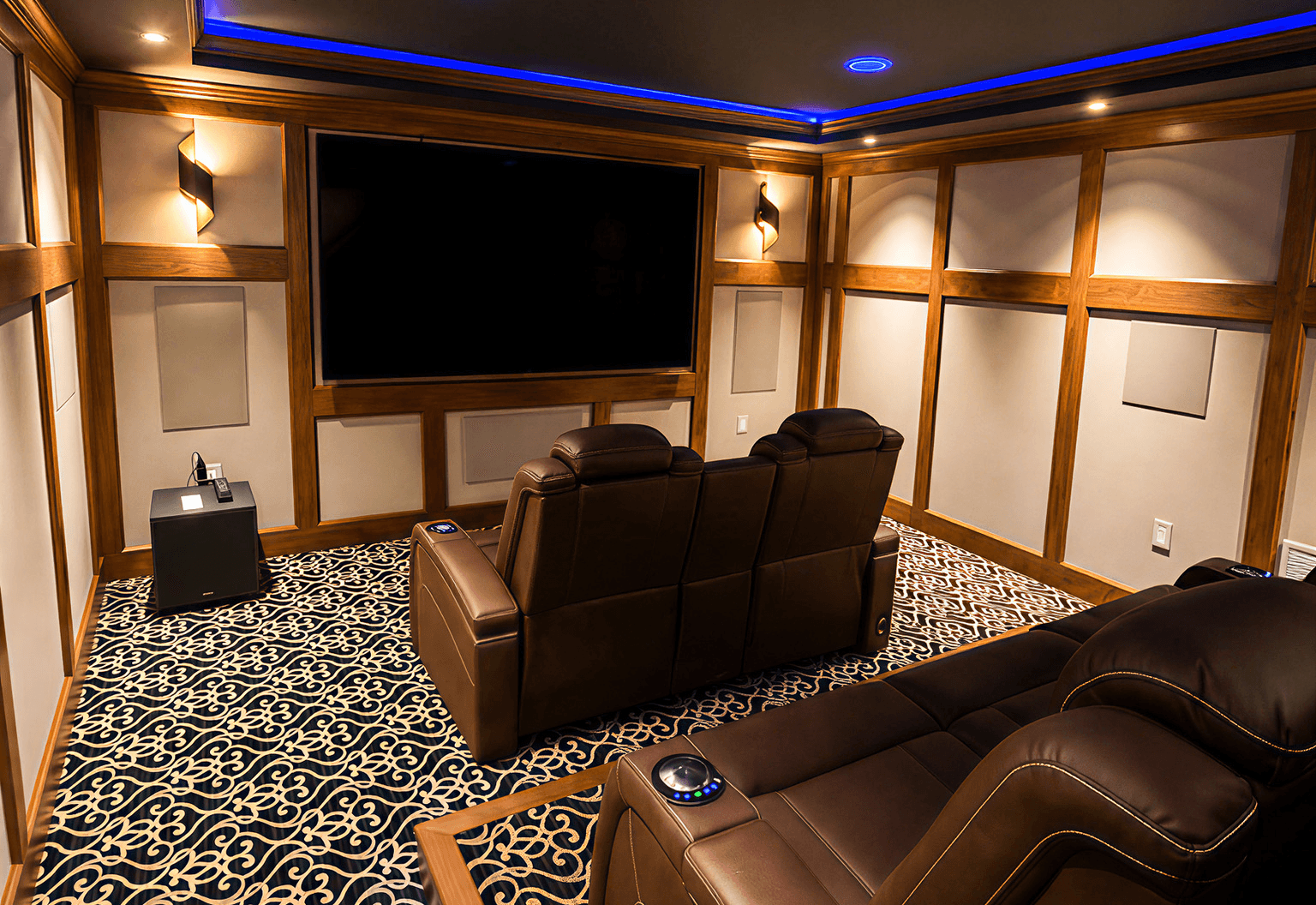 Finished basement renovation, modern guest suite, entertainment room